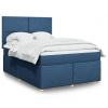 Box spring postel s matrací modrá 140x200 cm textil Modrá 3293602