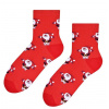 Mikuláš - dámske ponožky s vianočným motívom 35-37 Červená