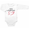 Body dlhý rukáv s vtipným textom Baby Nellys, Ahoj už jsem tady! - biele 80 (9-12m)
