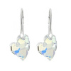 Náušnice swarovski elements devoted srdce – dúhové Crystal AB 17mm