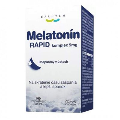 SALUTEM Melatonin rapid komplex 5mg 100 rozpustných tabliet - Melatonin RAPID komplex 5mg SALUTEM rozpustné tablety 100 ks