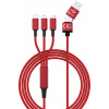 Smrter Nabíjecí kabel USB USB 2.0 USB-A zástrčka, USB-C ® zástrčka, Apple Lightning konektor, USB Micro-B zástrčka 1.20 m červená SMRTER_HYDRA_ULT_RD