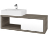 Dreja Umývadlová skriňa STORM SZZO 120 (umývadlo Kube) - D03 Cafe / L01 Biela vysoký lesk / Levé