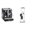 La Pavoni Cellini Classic, black + Eureka Helios 65, white