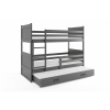 BMS Group Poschodová posteľ s prístelkou RICO 3 190x90 Grafitová