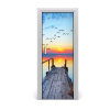 Fototapeta na dvere samolepiace drevené mólo 75x205