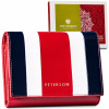 Peňaženka - Peterson Wallet Natural Leather White, Red, Navy Blue PTN PL-445-4729 Produkt multa-womenov (Petersonová módna dámska peňaženka od Bull -Skinned RFID Leather)