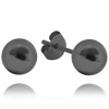 MINET Čierne strieborné náušnice BALLS 8 mm JMAN0031BE08