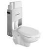 Sapho Závesné WC Taurus s podomietkovou nádržkou a tlačidlom Geberit, biela, WC-SADA-15