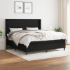 vidaXL Posteľný rám boxspring s matracom čierny 180x200 cm látka - Čierna - 116039-63540
