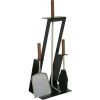 LIENBACHER Krbové náradie 3-dielne čierne, náradie nerez, rukoväť z orechového dreva čierna