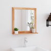 vidaXL Nástenné zrkadlo 55x55 cm masívny orech - Hnedá - 4884-146707