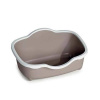 STEFANPLAST Chic Open 56x38,5x26cm toaleta pre mačky s odnímateľným okrajom biela/ svetlo hnedá (STEFANPLAST Chic Open 56x38,5x26cm toaleta pre mačky s odnímateľným okrajom biela/ svetlo hnedá)