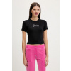 Tričko Juicy Couture SHEER FITTED TEE dámske, čierna farba, JCWCT225301 L