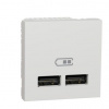 SCHNEIDER Zásuvka Unica - Dvojitý nabíjecí USB A+A konektor 2.1A, 2M, Bílý
