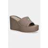 Calvin Klein šľapky na platforme po celej dĺžke dámske WEDGE 70 SNDL CANV MG HW0HW03134 hnedá EUR 36