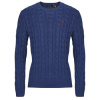 Polo Ralph Lauren Svetre PULL COL ROND MAILLE TORSADEE Modrá