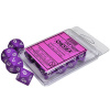 Sada kociek na RPG: Chessex - Purple White Opaque (10 ks)