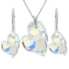 Set Swarovski elements srdce Devoted2U dúhový CRYSTAL AB 17mm
