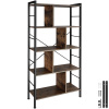 tectake 404545 policový regál charleston 75,5x30x155cm - industriálne drevo tmavé, rustikálne