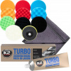 SADA PASTA K2 TURBO 120 G + ŠPONGIOVÉ PODLOŽKY NA LEŠTENIE 150 MM, ODSTRÁNENIE ŠKRABANCOV