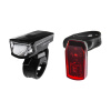 LONGUS Svetlá set SINGLE 1+1LED 2f/2f USB/bat čierne