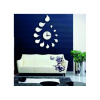 Stylesa Nalepovacie zrkadlové nástenné hodiny kvapka silver 019S