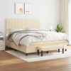 zahrada-XL Posteľný rám boxspring s matracom krémový 180x200 cm látka 3136778
