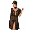 Obsessive Sexy župan Lucita peignoir - L/XL - černá