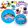 DIGITÁLNA TLAČ Jedlý obrázok na tortu Smiling Critters POSTAVY + TEXT zdarma 1