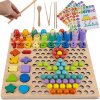 Drevené puzzle kruzzel viacfarebné korálky (Drevené triedkové podložky Popuľové korálky)