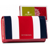 Peňaženka - Peterson Wallet Natural Leather White, Red, Navy Blue PTN PL-466-4712 Produkt multa-womenov (Portfólio dámskeho kože Peterson pre darčekové karty)