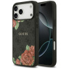 Guess Puzdro 4G Flowers Print MagSafe iPhone 17 Pro čierne