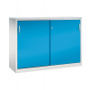 Kancelárska skriňa Acurado - Sideboard, posuvné dvere, 1600 x 500 x 1200 mm, bledosivá/bledomodrá