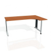 Pracovný stôl Flex, ergo, ľavý, 180x75,5x120 (80x40) cm, čerešňa/kov