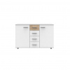 Carryhome KOMODA, biela, farba duba, hikória, 130/83/41 cm - Komody - 001787084513