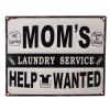Clayre & Eef Bielo-čierna antik nástenná kovová ceduľa Momś Laundry Service - 25*1*20 cm - Clayre & Eef
