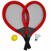 Woopie set 2v1 bedminton a tenis Červená