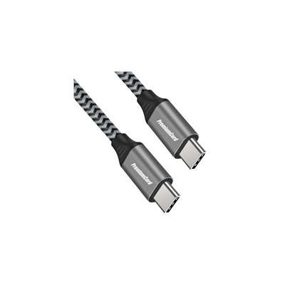 PREMIUMCORD Kabel USB-C M/M, 100W 20V/5A 480Mbps bavlněný oplet, 1,5m ku31cw15