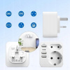 CESTOVNÝ ADAPTÉR EÚ do Veľkej Británie, ZÁSTRČKA S 3 PORTAMI USB+1 PORTOM USB-C 6 V 1
