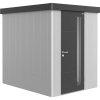 Biohort Plechový domček Neo2A 1.3 štandardné dvere strieborná 180 x 236 cm