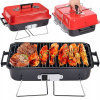 BBQ gril na drevené uhlie 48 x 28 cm (SKLADACÍ CAMPING TURISTICKÝ PRENOSNÝ KUFOR KOMPAKT 27x40 GRIL)