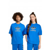 Detské bavlnené tričko adidas Originals s nášivkou, JV8557 modrá 128