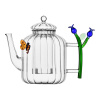 Ichendorf Botanica sklenený čajník tmavo modrý kvet 1000 ml