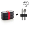 Lékué sada svačinový box To Go + Příbory Basic To Go Limited Edition černý