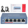 Switch Hikvision DS-3E0105P-E/M(B), 6-portový, modrý