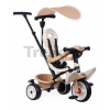 Trojkolka a kočík v jednom s vysokou opierkou Baby Balade Tricycle Beige Smoby so slnečníkom brzdou a tichými EVA kolesami béžová od 10 mes