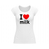 Dámske tričko veľký výstrih I Love milk