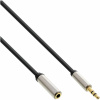 Kábel 3.5mm stereo jack M/F predlžovací 10m, čierny, pozl. konektor, Slim