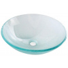SAPHO - ICE sklenené umývadlo na dosku Ø 42 cm, číre s pieskovaním 2501-04